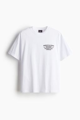 H&M - Men Blue Loose Fit Printed T-Shirt