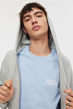 H&M - Men Blue Loose Fit Printed T-Shirt