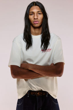 H&M - Men White Loose Fit Printed T-Shirt