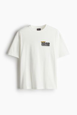 H&M - Men Blue Loose Fit Printed T-Shirt