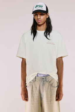 H&M - Men White Loose Fit Printed T-Shirt