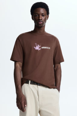 H&M - Men Brown Loose Fit Printed T-Shirt