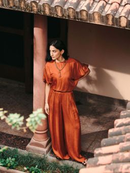 Contemponari - Draped Rust Co-Ord Set