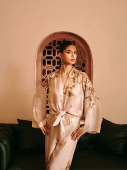 Contemponari - Womens Printed Green Co-Ord Set
