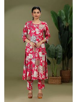 Cotton Culture - Women Pink Viscose Rayon Floral Co-Ord Set