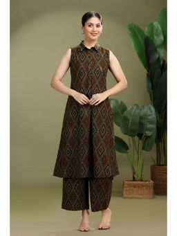 Cotton Culture - Women Green Pure Cotton Geometric Co-Ord Set