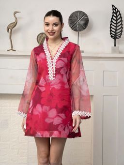 ALLUREARMOIRE - Ruby Red Flowers Top