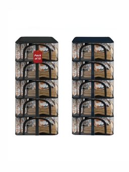 Kuber Industries - Pvc Transparent Zip Lock Saree Organizer For Wardrobe With Handles