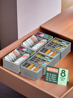 Kuber Industries - 8 Pcs Foldable Socks Organizer For Wardrobe Cloth Organizer For Storage