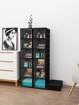 Kuber Industries - 6 Tier Transparent Plastic Collapsible Space Saving Closet/Cabinet (Pack Of 2)