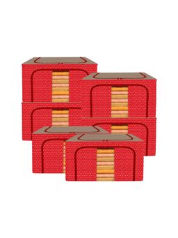 Kuber Industries - Clothes Storage Box 66 Liter Foldable Steel Frame Storage Bag (Pack Of 6)