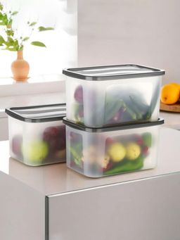 Kuber Industries - 3 Pcs Fridge Organizers Storage Box Set Vegetable Box For Coriander & Kitchen Food