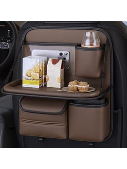 ARHAT ORGANIZERS - Car Back Seat Organizer With Foldable Dining Table Tray Kick Mat Protector