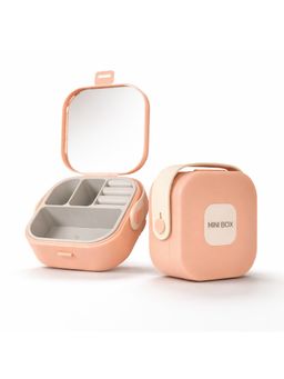 Firstseen - Mini Jewellery Box Organizer with Mirror for Rings, Earrings, Makeup Accessories