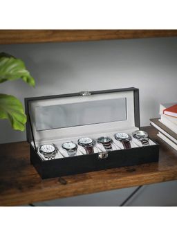Firstseen - 6 Slots Watch Box Organizer For Men And Women With Transparent Display