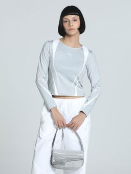 Puma - Grey Dare To Women Slim Fit Graphic Long Sleeve Tee