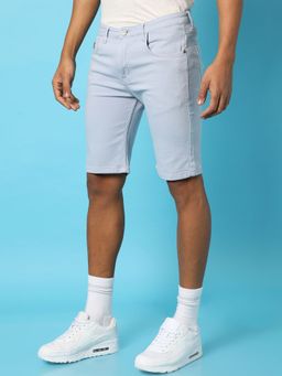 Campus Sutra - Men Solid Regular Denim Shorts