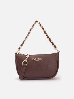Buy Carlton London Mirielis Brown Sling Bag (M) Online