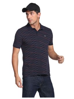 Arrow - Sports Blue Abstract Print Cotton Polo T-Shirt