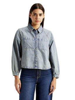 Levi's - Women Solid Light-Blue Relaxed Fit Shirt