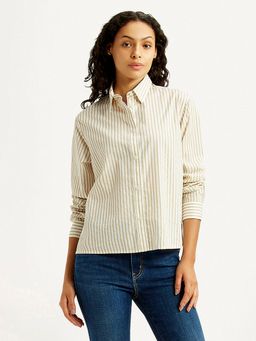 Levi's - Women Striped Beige Relaxed Fit Shirt