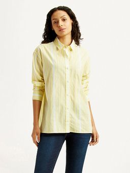 Levi's - Women Striped Yellow Relaxed Fit Shirt