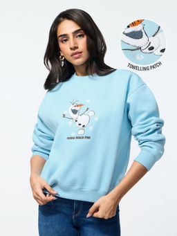 The Souled Store - Official Disney Snow Much Fun Women Oversized Sweatshirt