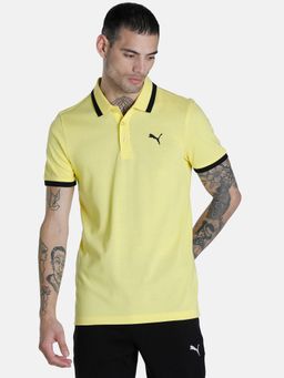 Puma - Ess Pique Tipping Men Yellow Polo T-shirt