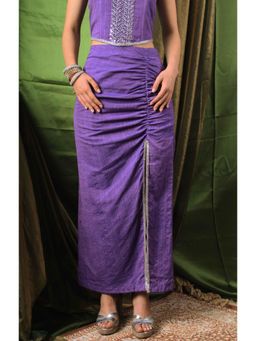 Naava - Handwoven Amethyst Ruched Skirt