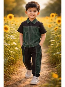 Funny Bones - The Emerald Shadow Print Premium Linen Co-Ord Set