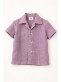 Funny Bones - The Lilac Posy Embroidered Premium Linen Co-Ord Set