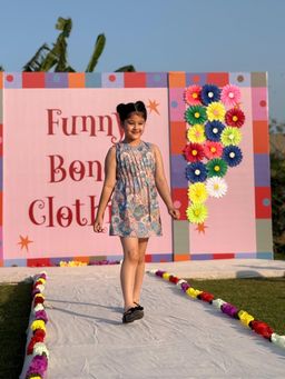 Funny Bones - The Wildwood With Fauna Print Premium Linen Dress