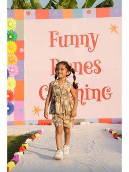 Funny Bones - Wildlife Tour Print Premium Linen Co-Ord Set