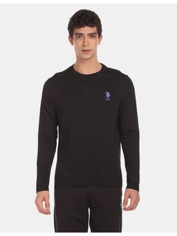 U.S. POLO ASSN. - Men Black I656 Comfort Fit Solid Cotton T-Shirt