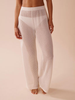 La Vie En Rose - White Solid Regular Lounge Pant