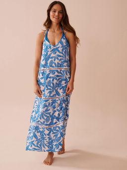 La Vie En Rose - Blue Printed Regular Nightdress