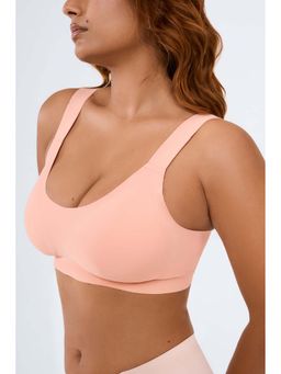 INVOGUE - Peach Solid Wireless Lightly Padded Full Coverage Padded Seamless Bra
