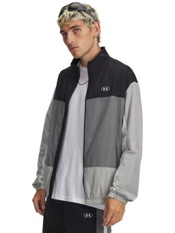 Under Armour - Men Icon Grey Colorblocked Woven Track Full Zip Jacket