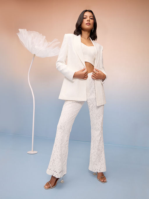 Outfit Women's Lace Blazers Women's Elegant Lace Jacket