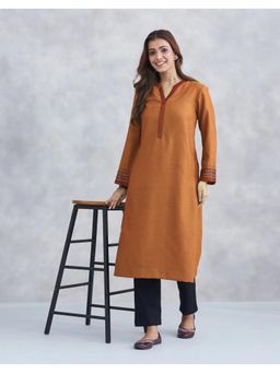 Fabindia - Rust Wool Long Kurta