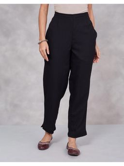 Fabindia - Black Wool Solid Ethnic Pant