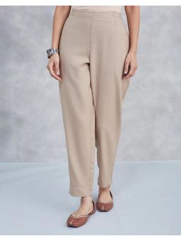 Fabindia - Beige Wool Solid Ethnic Pant