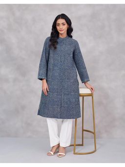 Fabindia - Blue Cotton Bagru Printed Kurta
