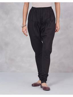 Fabindia - Black Cotton Solid Churidar
