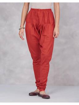Fabindia - Red Cotton Solid Churidar