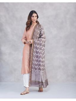 Fabindia - Grey Cotton Silk Blend Tie and Dye Dupatta