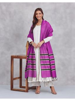 Fabindia - Magenta Silk Dupatta
