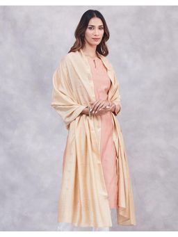 Fabindia - Beige Viscose Silk Blend Woven Zari Dupatta