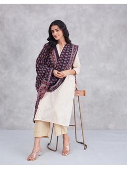 Fabindia - Black Cotton Bagru Printed Dupatta