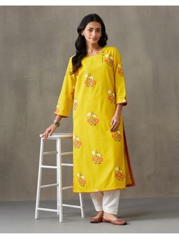 Fabindia - Fabnu By Mustard Cotton Kurta Long